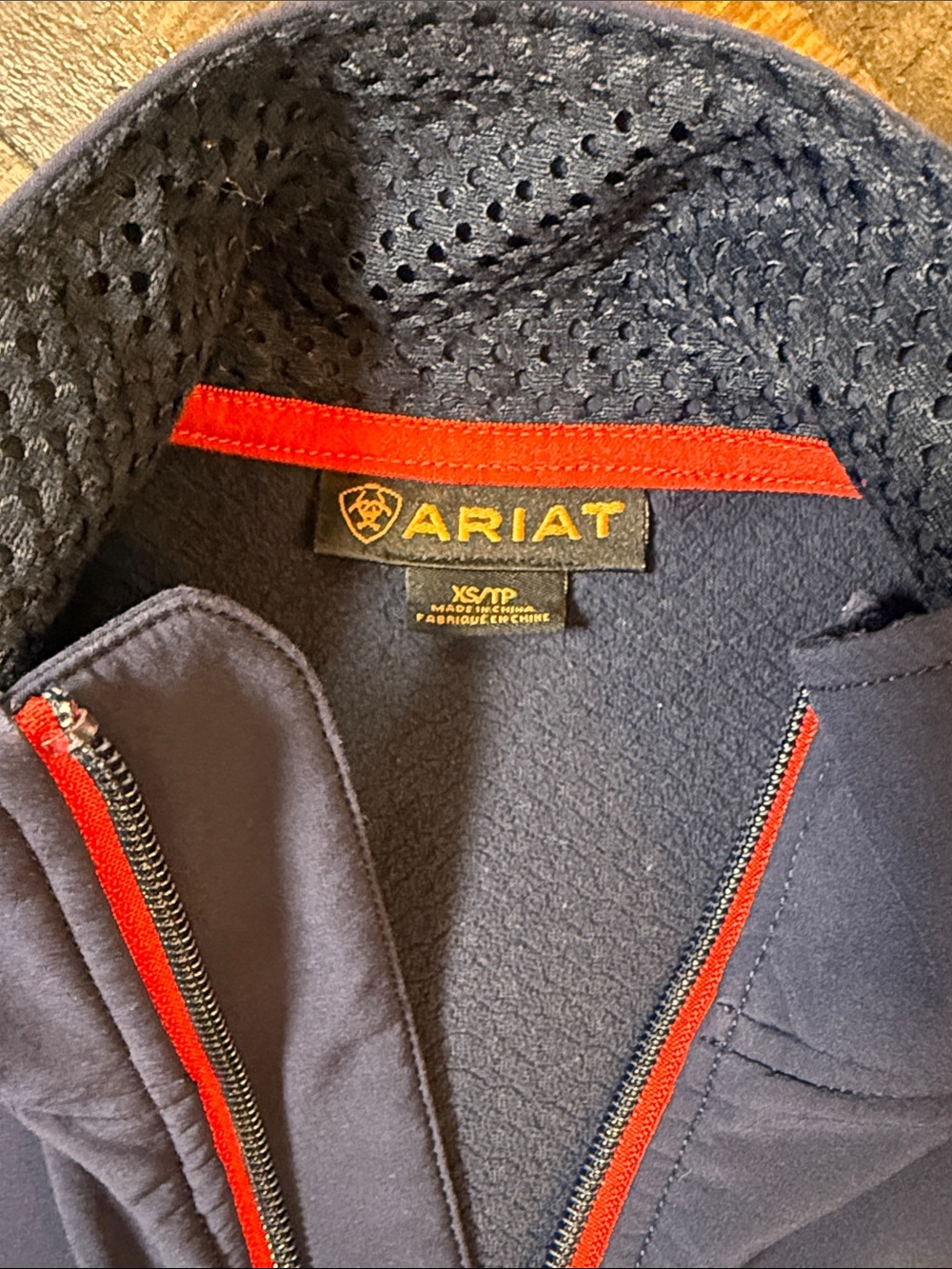 Ariat Team Softshell Riding Jacket Women XS Navy Red Full Zip Equestrian - Picture 5 of 13